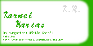 kornel marias business card