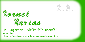 kornel marias business card